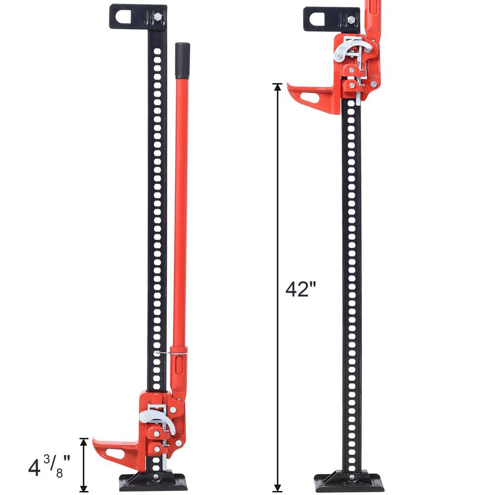 Tatayosi 48 in. Heavy-Duty Utility Farm Jack, for Tractor, Truck, SUV, Bumper Lift, RED (3)