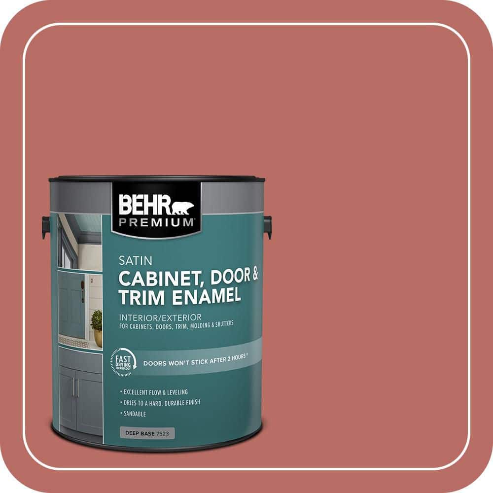 BEHR PREMIUM 1 gal. #MQ4-34 Hacienda Tile Satin Enamel Interior/Exterior Cabinet, Door & Trim Paint