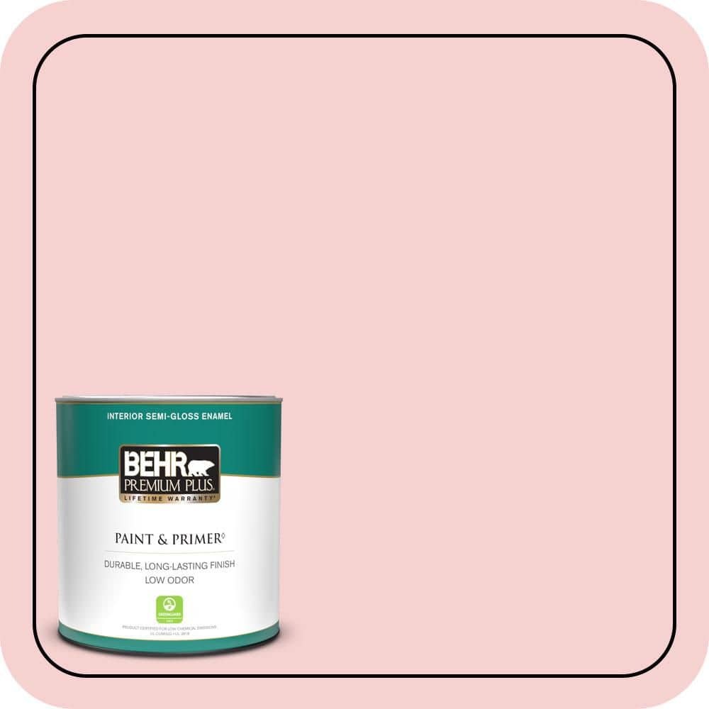 BEHR PREMIUM PLUS 1 qt. #P170-1A Pinky Promise Semi-Gloss Enamel Low Odor Interior Paint & Primer