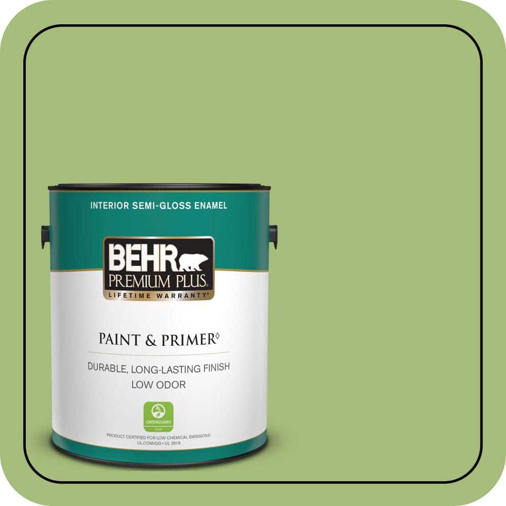 BEHR PREMIUM PLUS 1 gal. #P370-5 Lazy Caterpillar Semi-Gloss Enamel Low Odor Interior Paint & Primer