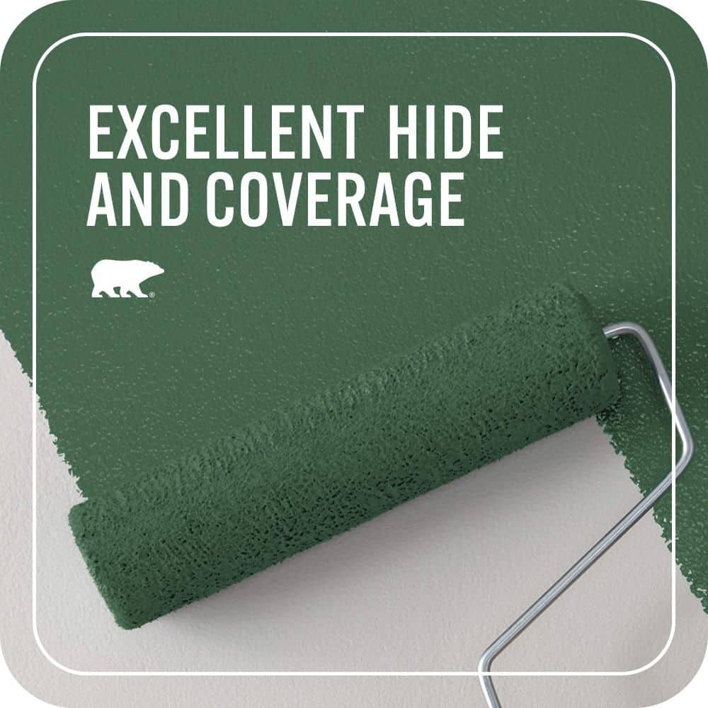 BEHR PREMIUM PLUS 1 qt. #M410-7 Perennial Green Eggshell Enamel EcoMix Plant-Based Interior Paint & Primer (2)