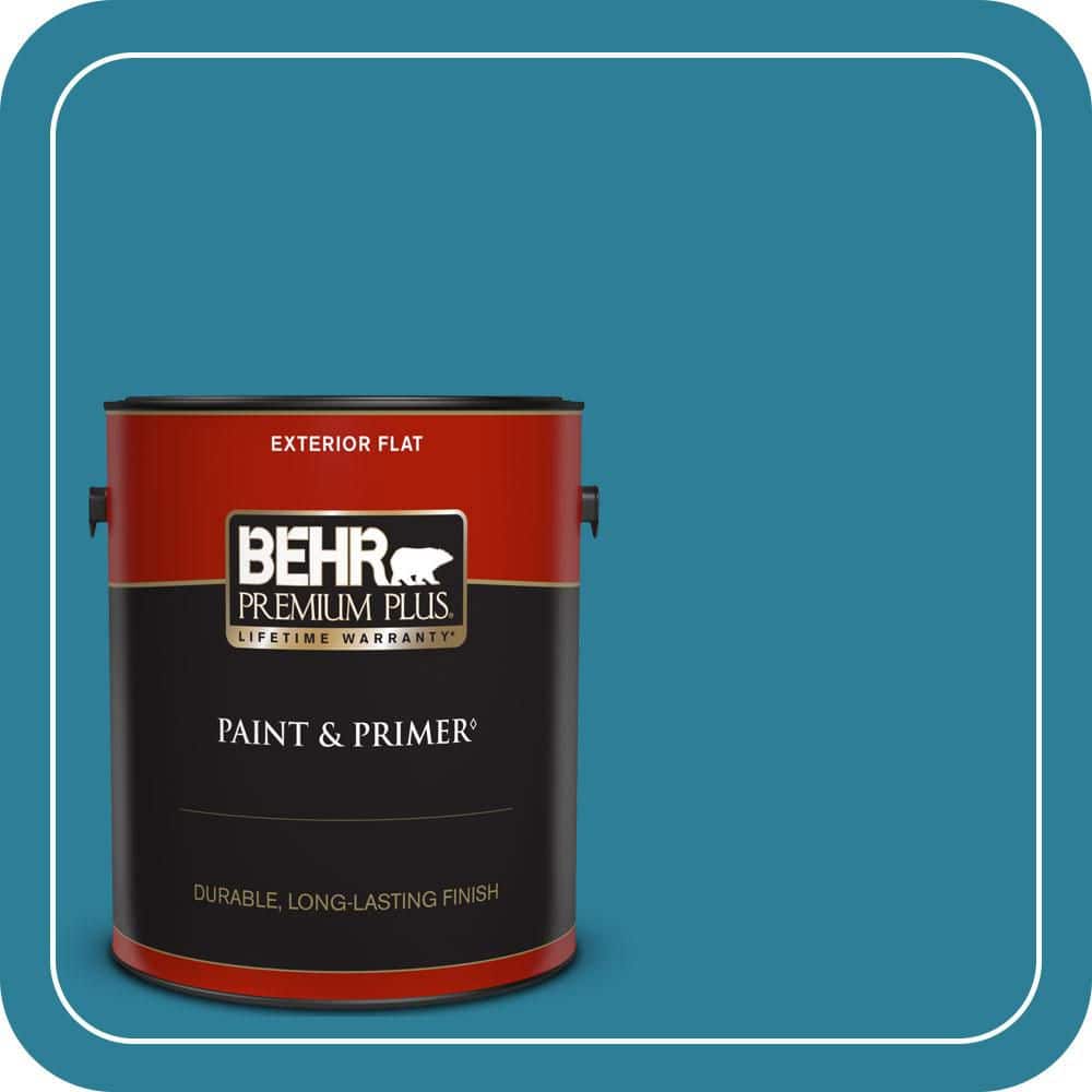 BEHR PREMIUM PLUS 1 gal. #M480-6 Valley of Glaciers Flat Exterior Paint & Primer (1)