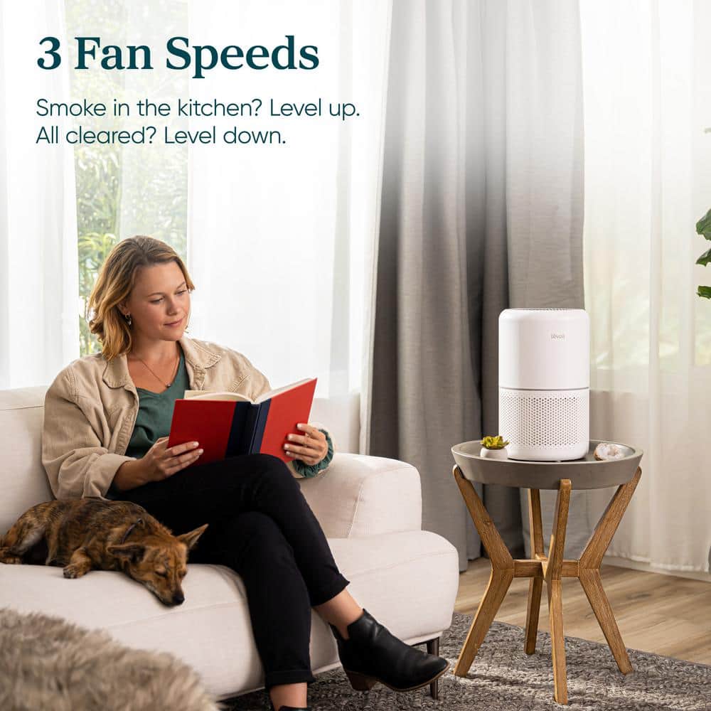 LEVOIT Core 300-P (Coverage 220 sq.ft.) Activated Carbon Filter Large Room Air Purifer in White (4)
