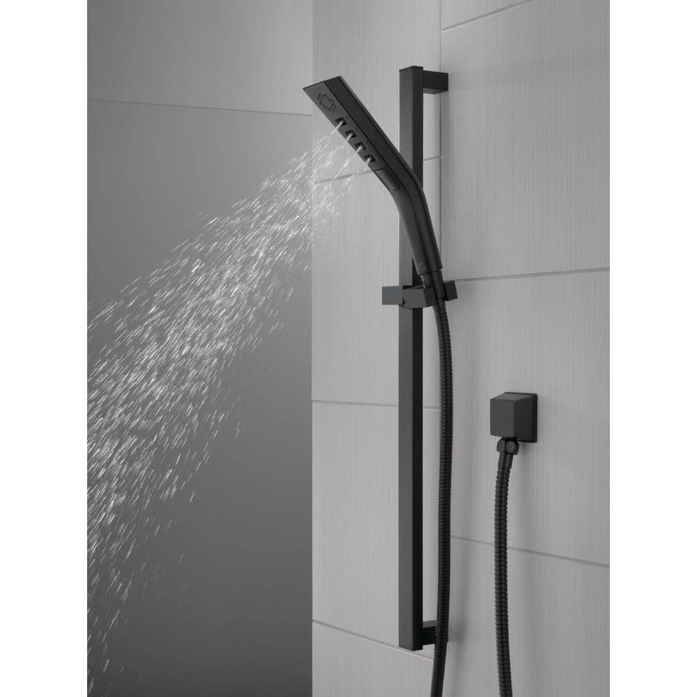Delta 3-Spray Patterns 1.75 GPM 1.81 in. Wall Mount Handheld Shower Head with H2Okinetic in Matte Black (2)