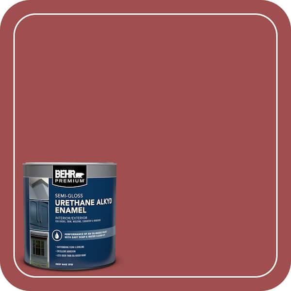 BEHR PREMIUM 1 qt. #M150-7 Sweet Cherry Semi-Gloss Enamel Urethane Alkyd Interior/Exterior Paint (2)