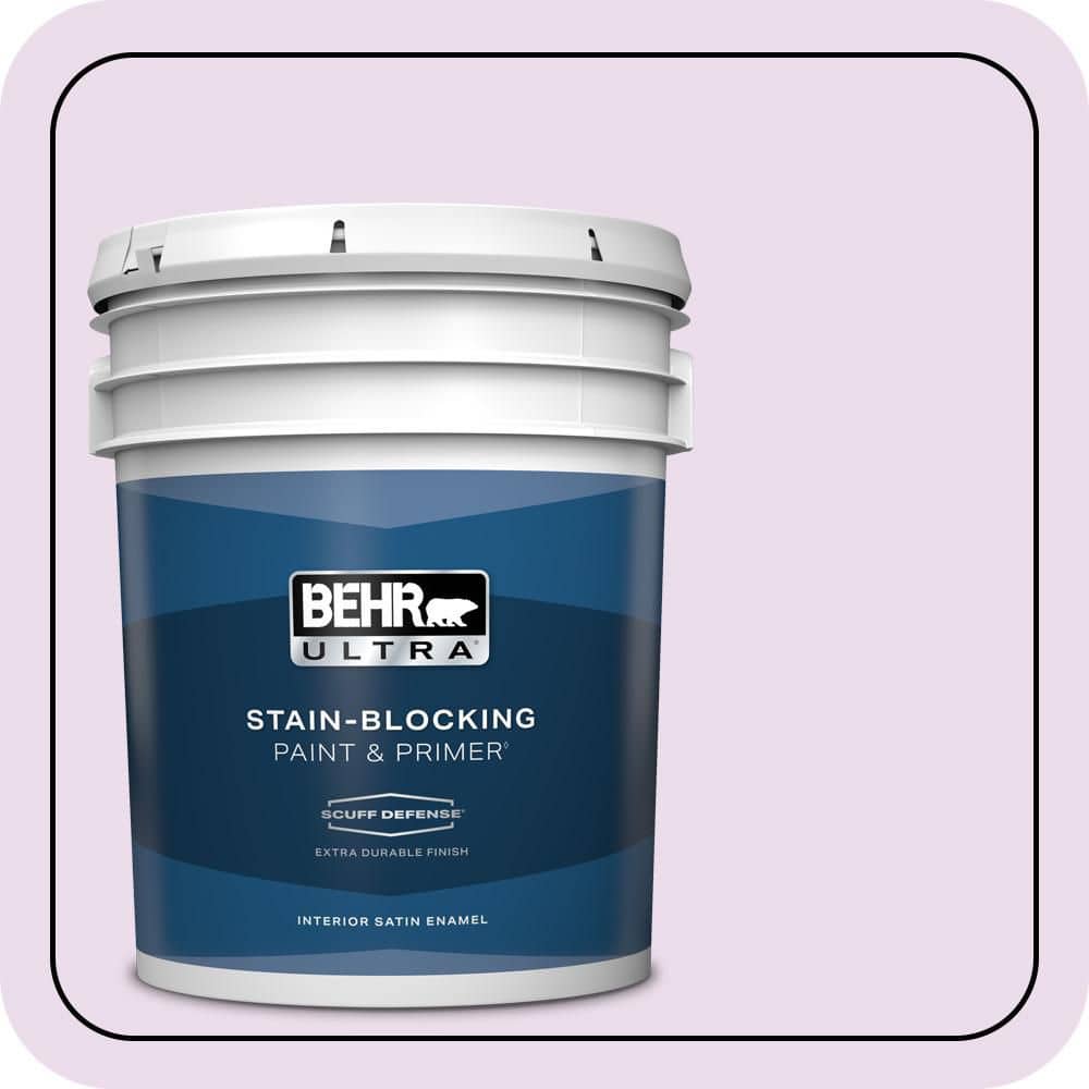 BEHR ULTRA 5 gal. #P100-1 Sprinkle Extra Durable Satin Enamel Interior Paint & Primer