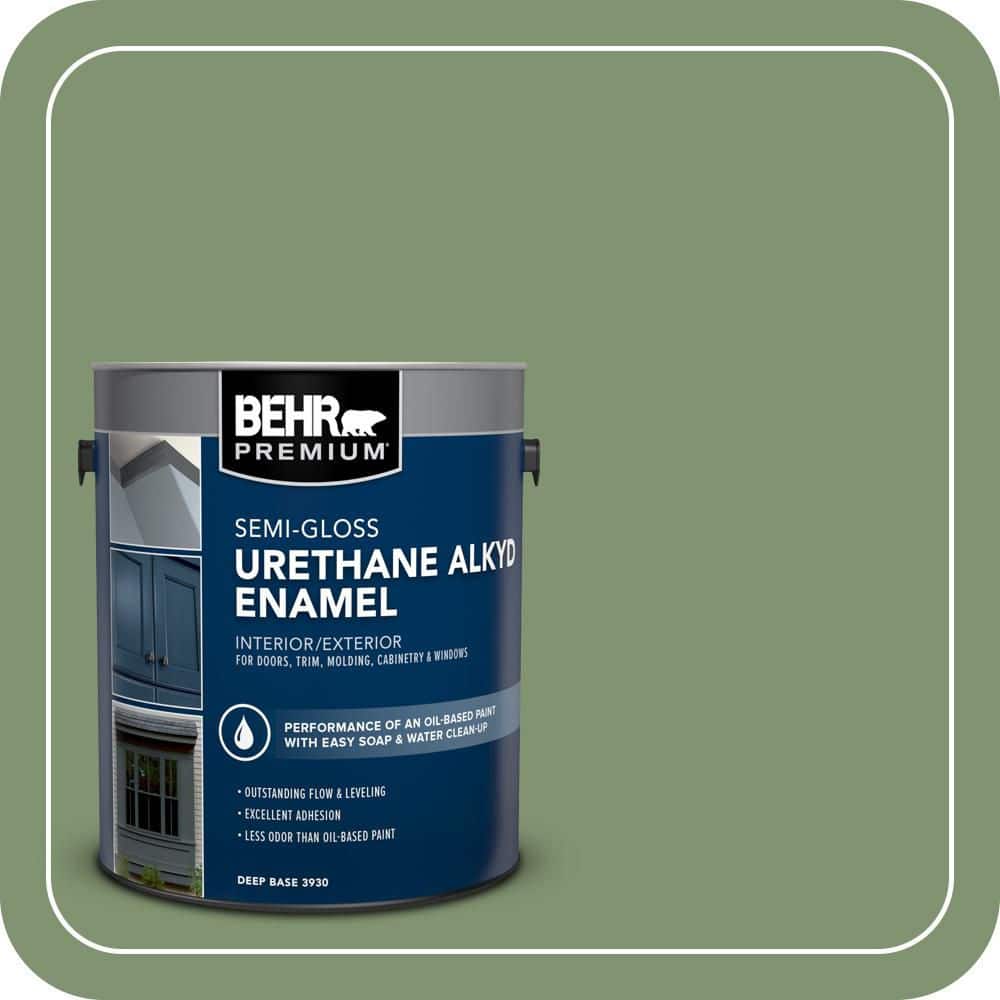 BEHR PREMIUM 1 gal. #BIC-26 Aloe Plant Urethane Alkyd Semi-Gloss Enamel Interior/Exterior Paint