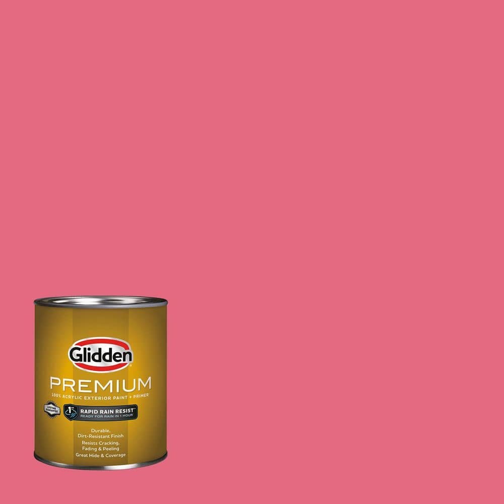 Glidden Premium 1 qt. Cherry Brandy PPG1184-5 Flat Exterior Latex Paint (1)