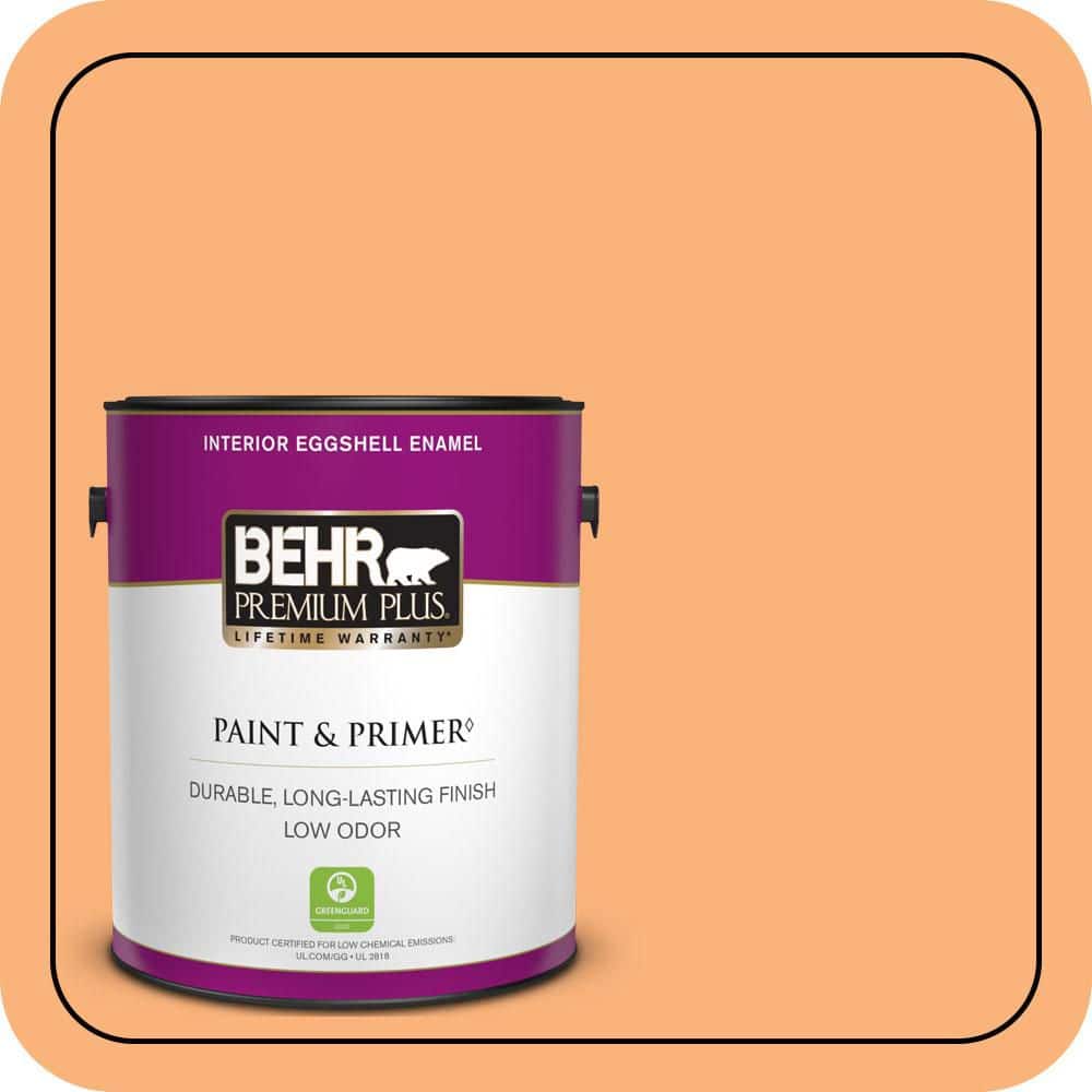 BEHR PREMIUM PLUS 1 gal. #P220-5 Fuzzy Peach Eggshell Enamel Low Odor Interior Paint & Primer