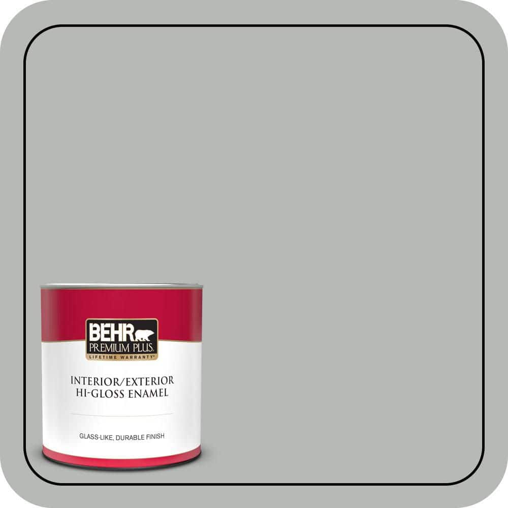 BEHR PREMIUM PLUS 1 qt. #N460-3 Lunar Surface Hi-Gloss Enamel Interior/Exterior Paint & Primer (1)