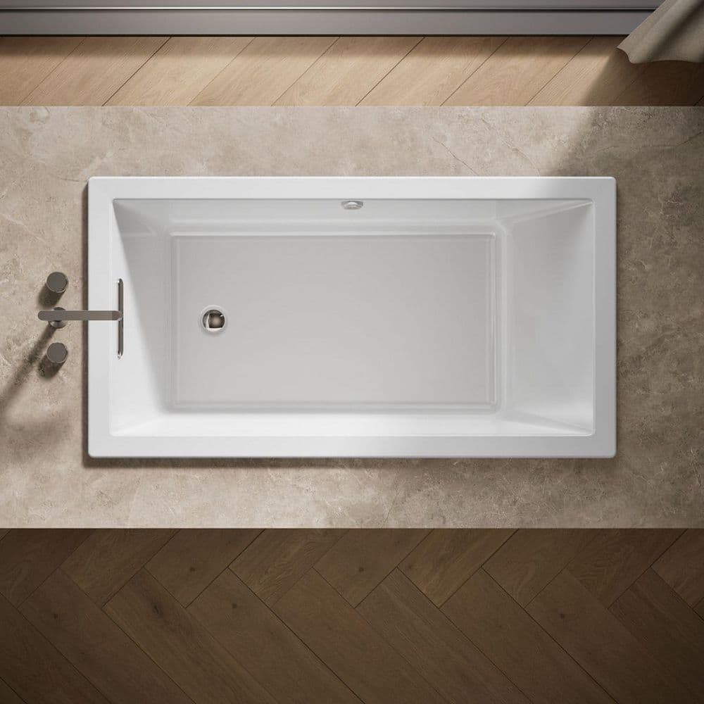 KOHLER Underscore 60 in. x 32 in. Rectangular Air Bathtub with Reversible Drain in White (3)