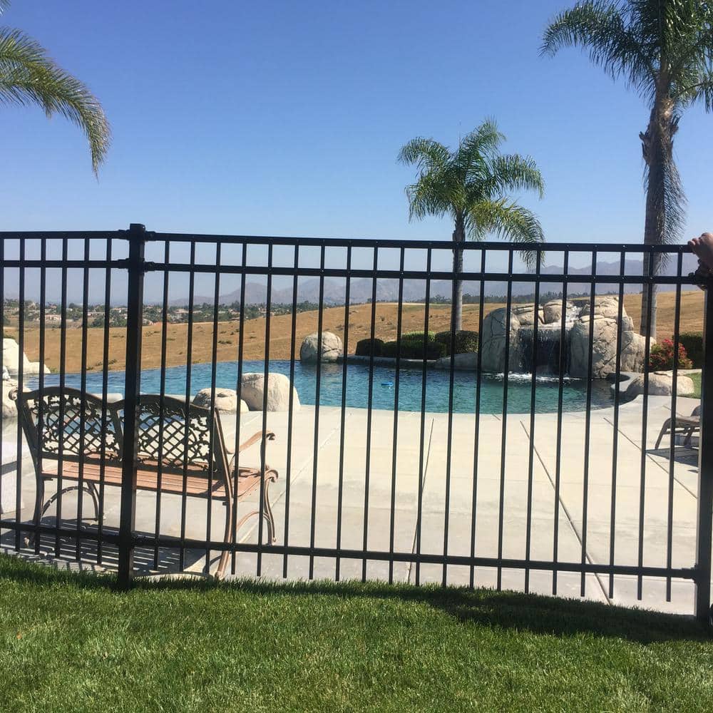 US Door and Fence Pro Series 4.84 ft. H x 7.67 ft. W Black Steel Adjustable Fence Panel (2)