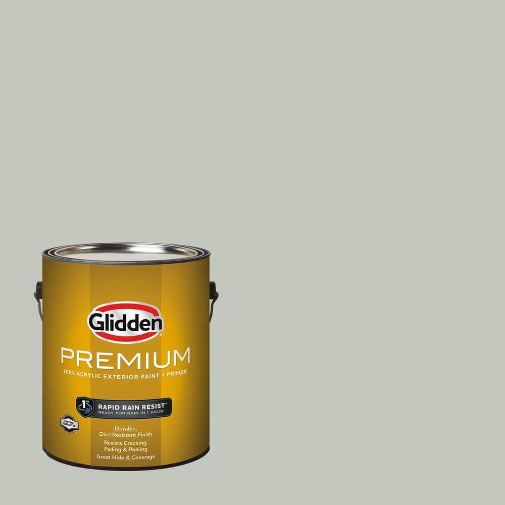 Glidden Premium 1 gal. PPG1033-3 Silent Storm Flat Exterior Paint