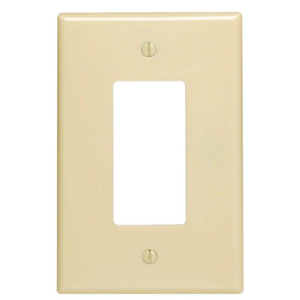 Leviton 1-Gang Ivory Decora/Rocker Plastic Jumbo/Oversized Wall Plate (1-Pack) 86601-I