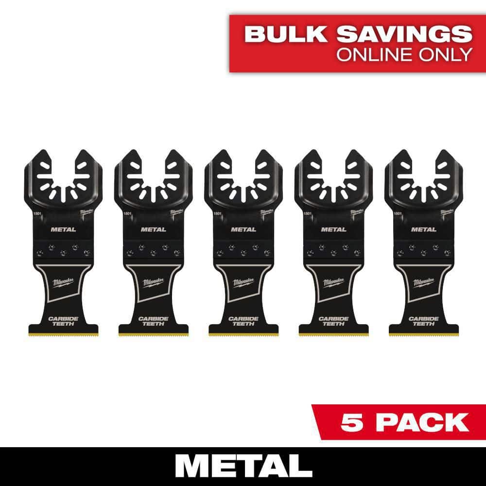 Milwaukee 1-3/8 in. Carbide Universal Fit Extreme Metal Cutting Multi-Tool Oscillating Blade (5-Pack)