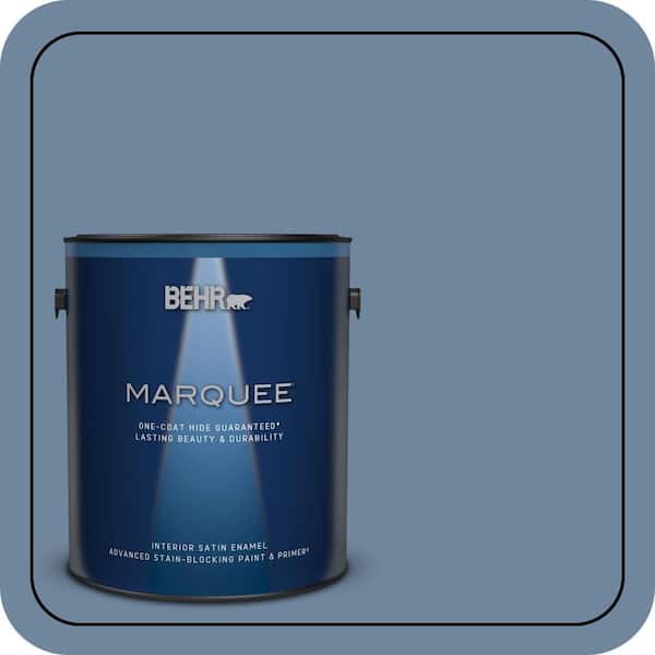 BEHR MARQUEE 1 gal. #S520-5 Thundercloud One-Coat Hide Satin Enamel Interior Paint & Primer (2)