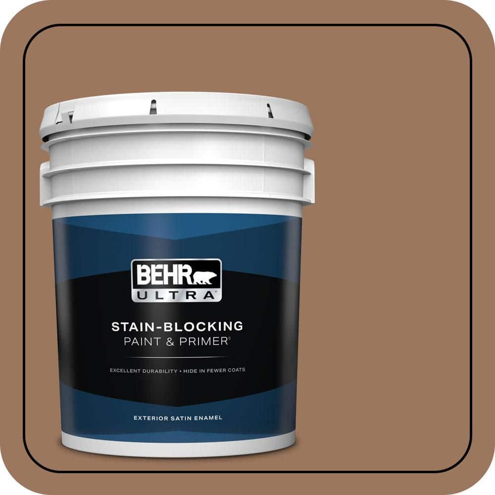 BEHR ULTRA 5 gal. #S220-6 Baked Sienna Satin Enamel Exterior Paint & Primer