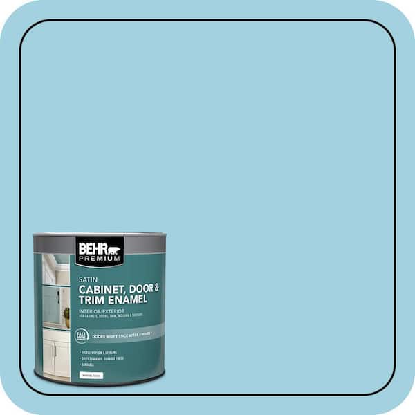BEHR PREMIUM 1 qt. #M480-3 Bengal Blue Satin Enamel Interior/Exterior Cabinet, Door & Trim Paint (2)