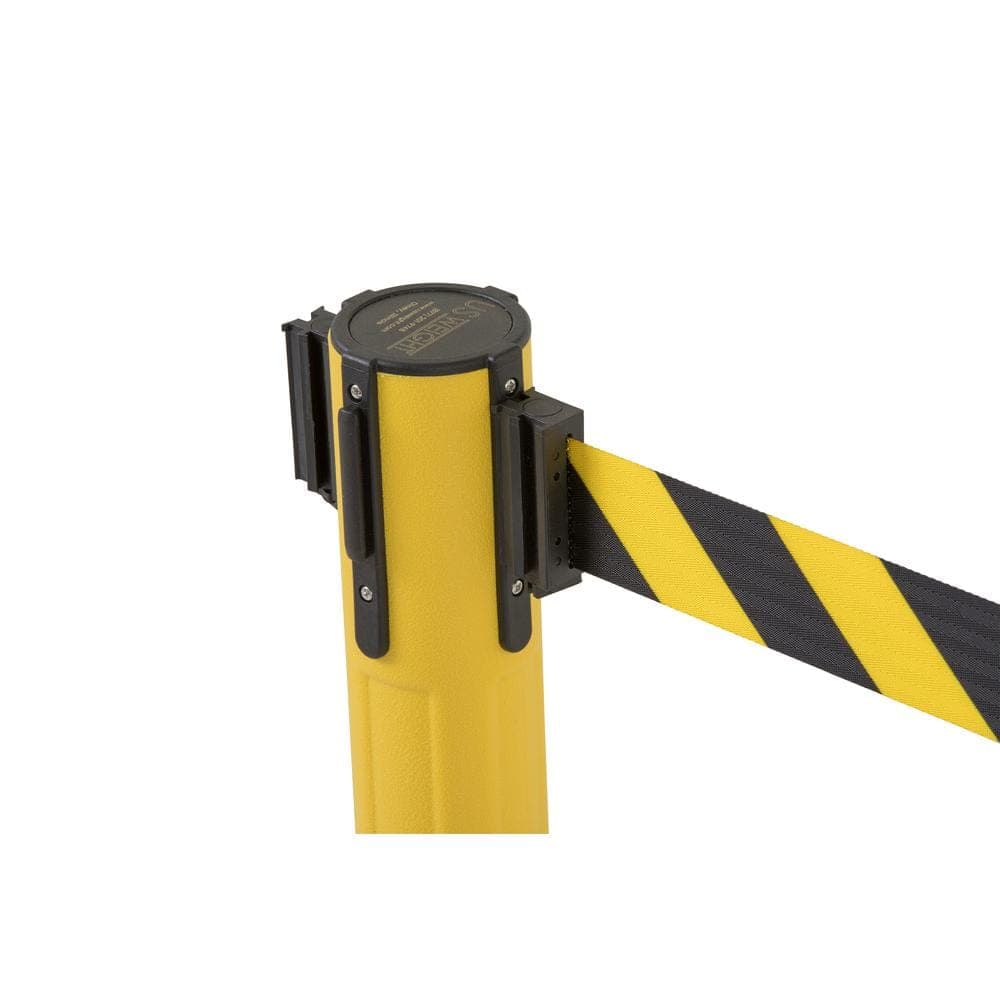USW US Weight Sentinel Yellow Stanchion with 6.5 ft. Chevron Yellow/Black Retractable Belt (2-Pack) (2)
