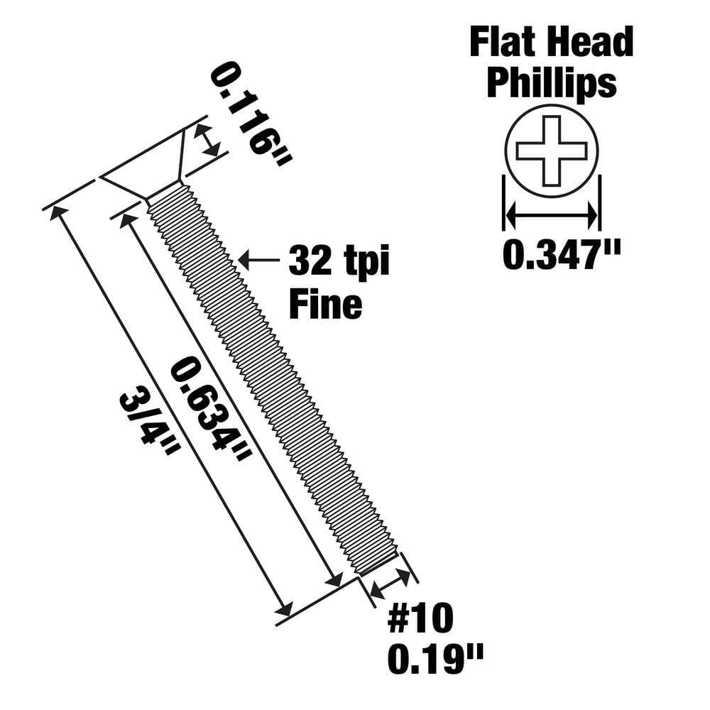 Everbilt #10-32 x 3/4 in. Phillips Flat-Head Machine Screws (20-Pack) (3)