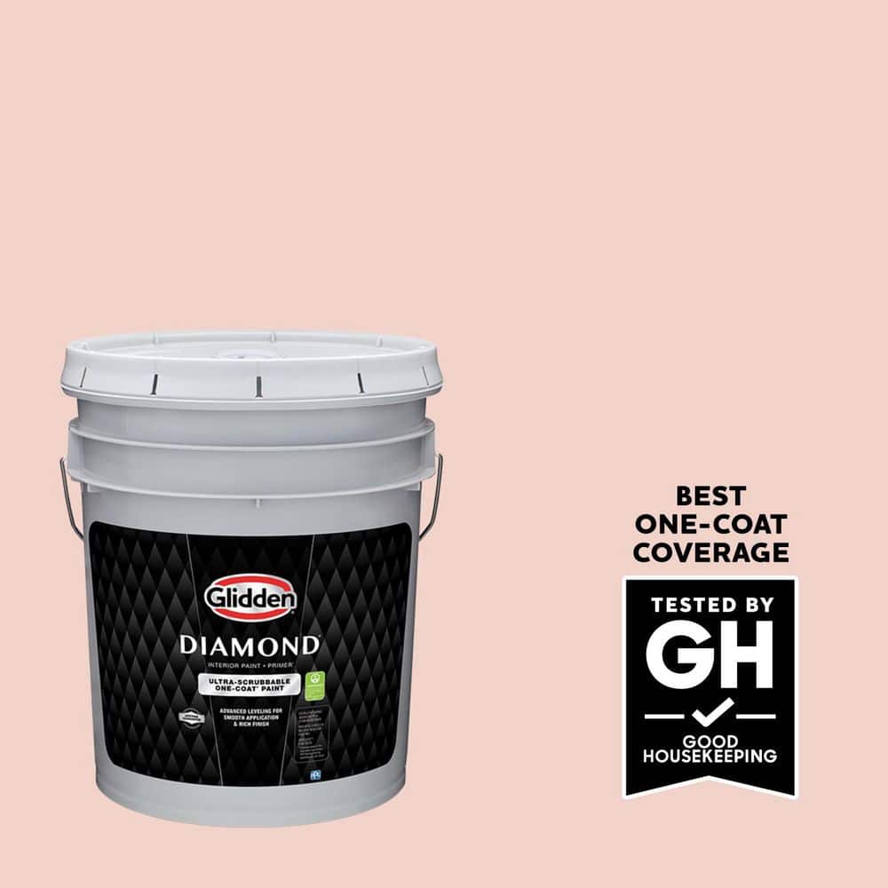 Glidden Diamond 5 gal. Cool Canteloupe PPG1066-3 Semi-Gloss Interior Paint with Primer