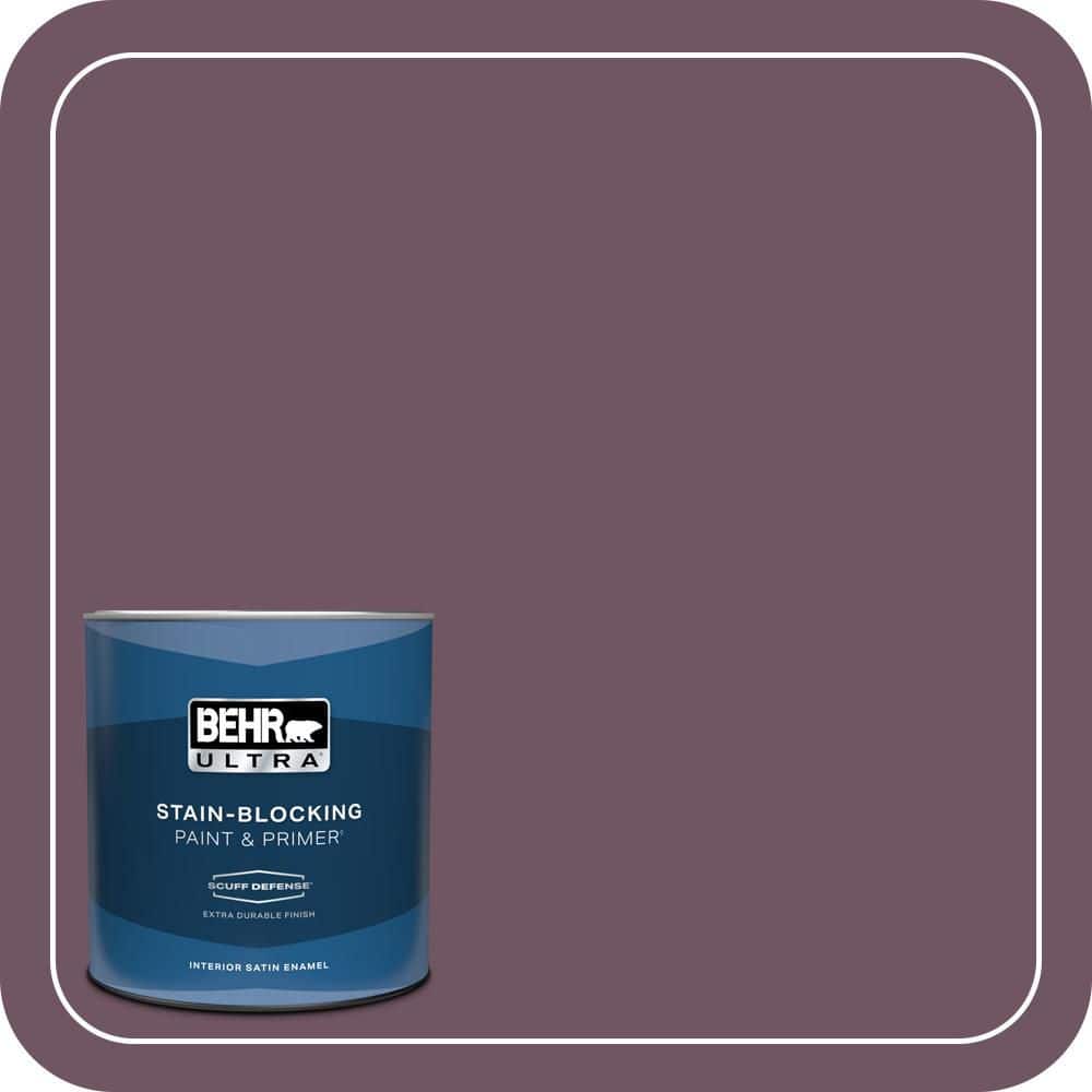 BEHR ULTRA 1 qt. #S110-7 Exotic Eggplant Extra Durable Satin Enamel Interior Paint & Primer