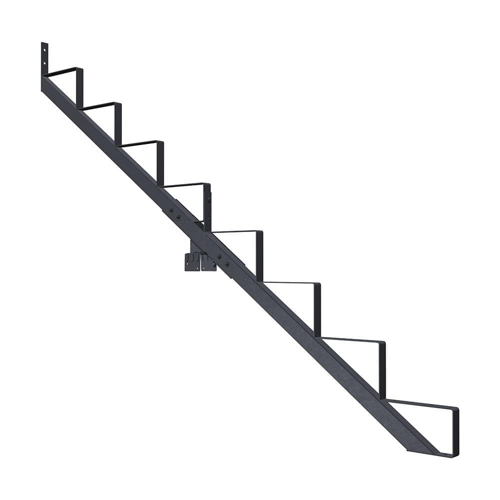 PEAK 8-Step Steel Stair Riser (Stringer) and Connector Kit in Matte Black