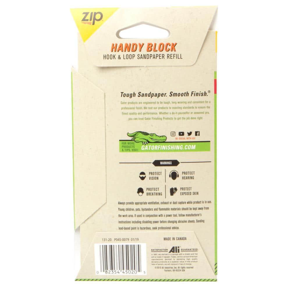 Gator 2-5/8 in. x 5 in. Hook and Loop Premium Multi-Surface Handi Block All-Purpose Sanding Refills (2)