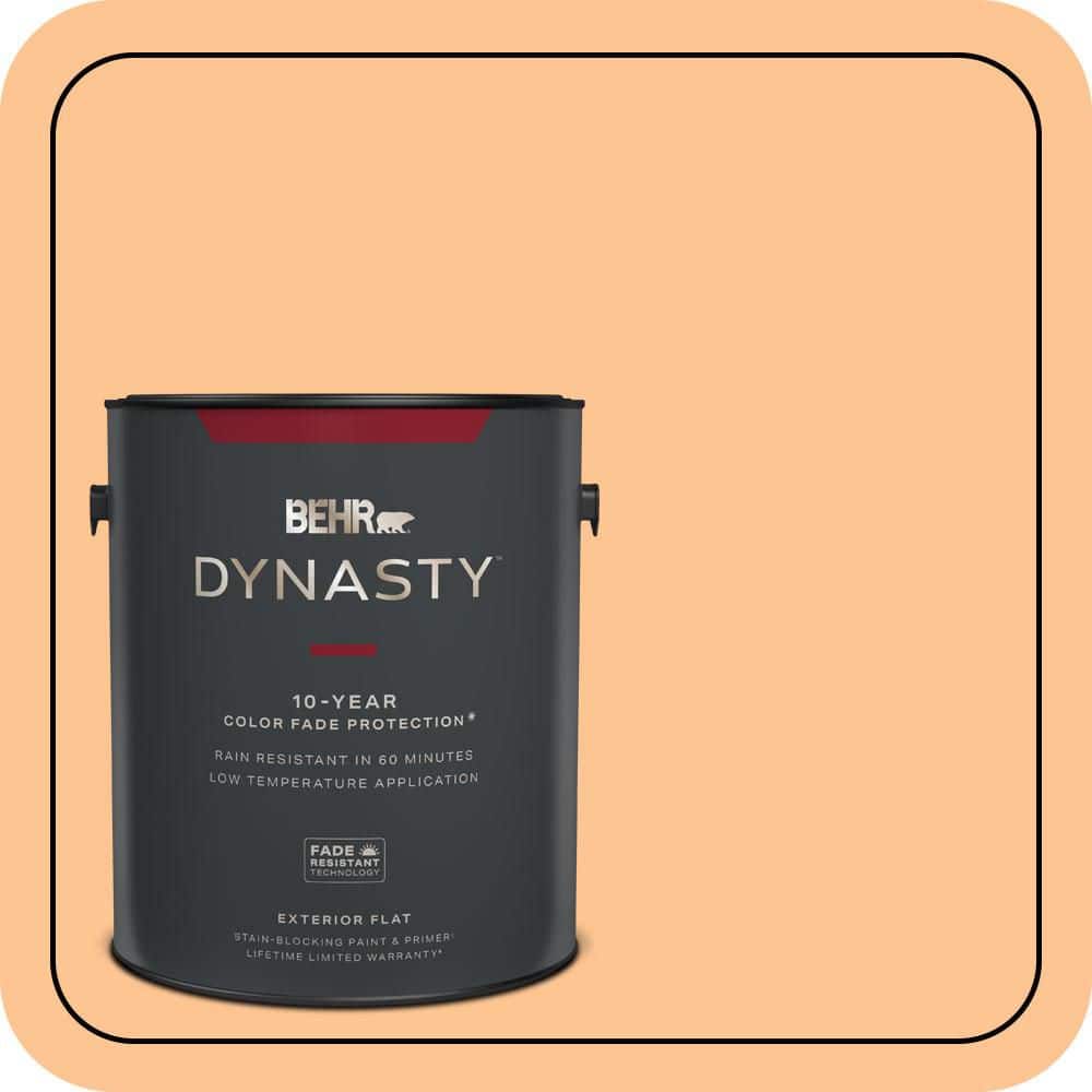 BEHR DYNASTY 1 gal. #P220-4 Dainty Apricot Flat Exterior Stain-Blocking Paint & Primer