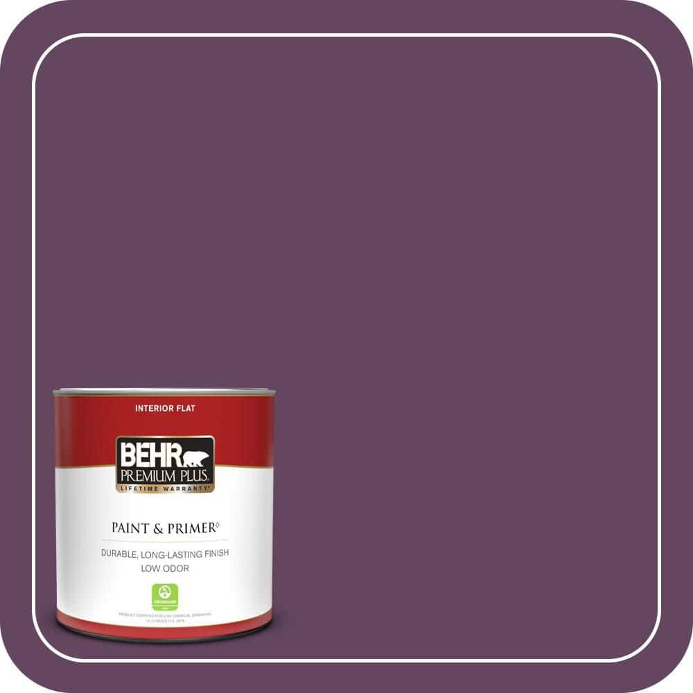 BEHR PREMIUM PLUS 1 qt. #MQ5-35 Plum Rich Flat Low Odor Interior Paint & Primer