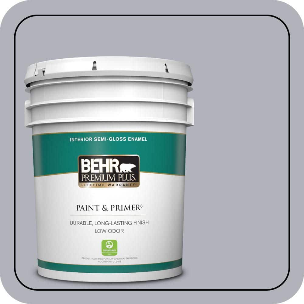 BEHR PREMIUM PLUS 5 gal. #N540-3 Vanity Semi-Gloss Enamel Low Odor Interior Paint & Primer (1)
