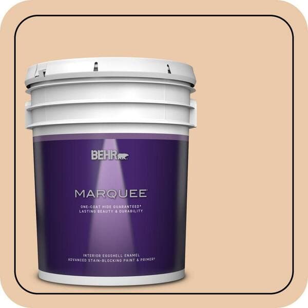 BEHR MARQUEE 5 gal. #S250-2 Almond Biscuit Eggshell Enamel Interior Paint & Primer (2)