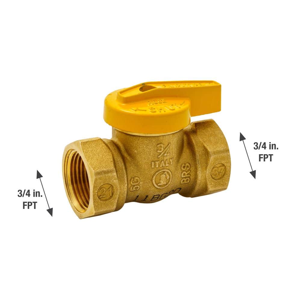 Everbilt 3/4 in. Brass FPT 1-Piece Gas Valve (2)
