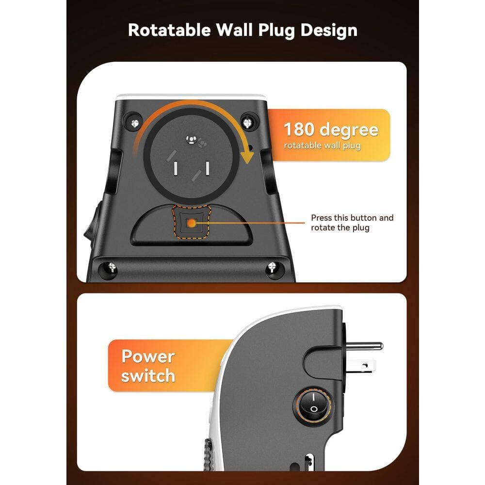 Unbranded 450W PTC Ceramic Plug-In Heater w Timer, 60-90°F Temp Control, Wall Mountable, ETL/CSA Certified, Safe for Small Spaces (2)