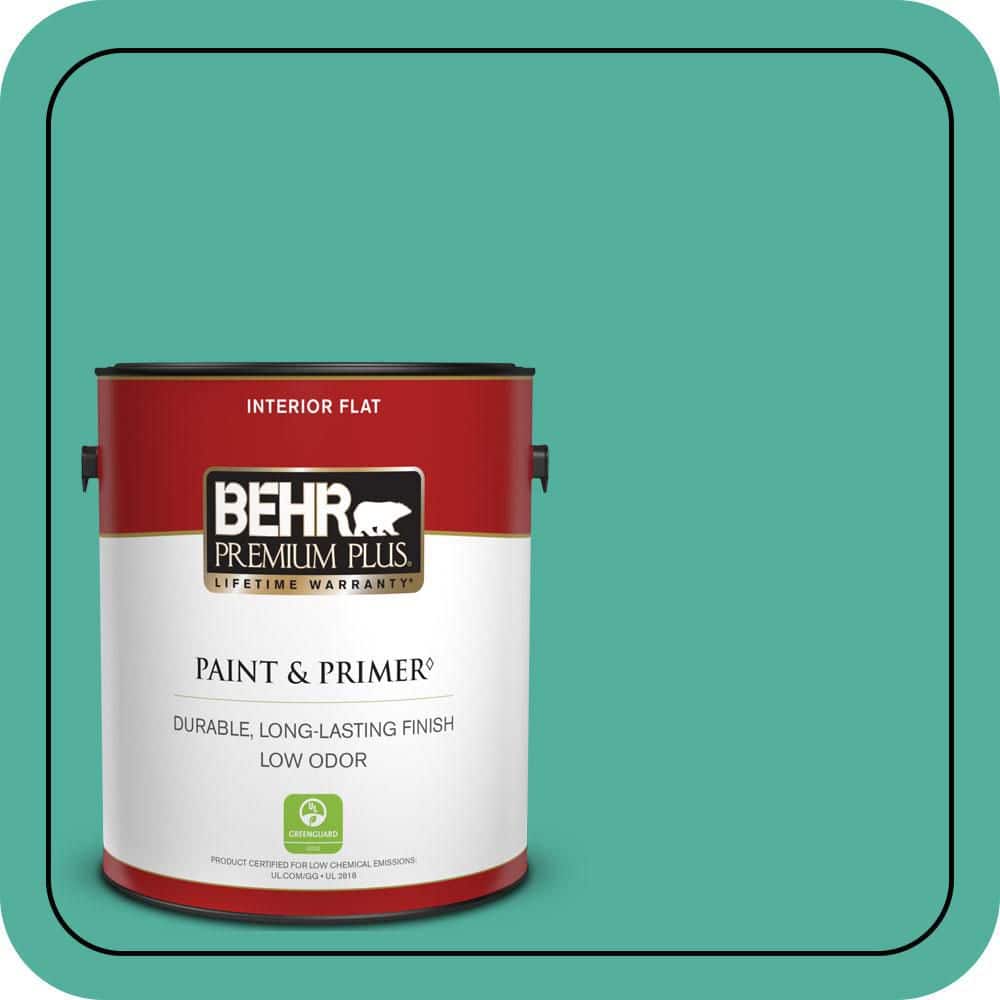 BEHR PREMIUM PLUS 1 gal. #P440-5 Water Park Flat Low Odor Interior Paint & Primer