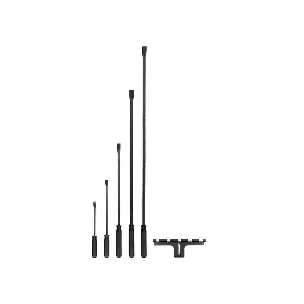 TEKTON Angled End Handled Pry Bar Set with Wall Hanger, 5-Piece (12,17,25,36,45 in.) (3)