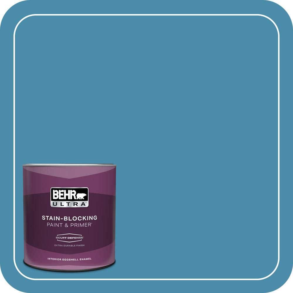 BEHR ULTRA 1 qt. #550D-6 Blue Chaise Extra Durable Eggshell Enamel Interior Paint & Primer