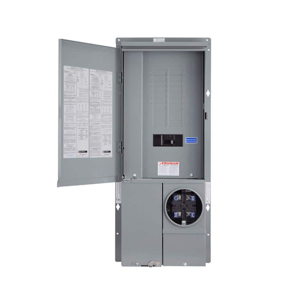 Square D Homeline 125 Amp 20-Space 40-Circuit Outdoor Ring-Type Semi-Flush Mount Solar-Ready Main Breaker Plug-On Neutral CSED