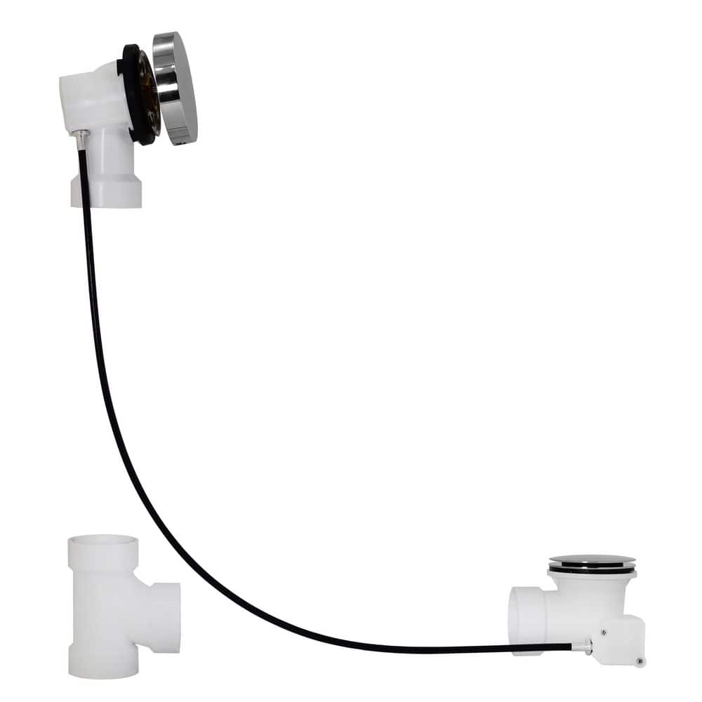 Westbrass 27 in. Schedule 40 PVC Cable Drive Bath Waste Trim Kit in Polished Chrome (3)