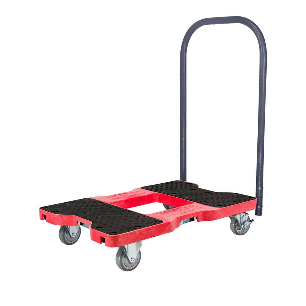 SNAP-LOC 1500 lbs. Capacity Industrial Strength Professional E-Track Push Cart Dolly in Red