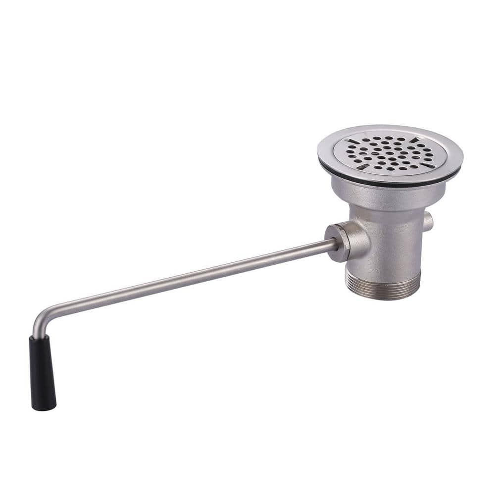 WOWOW 3-1/2 in. Commercial Sink Drain with Twist Handle with Overflow (1)