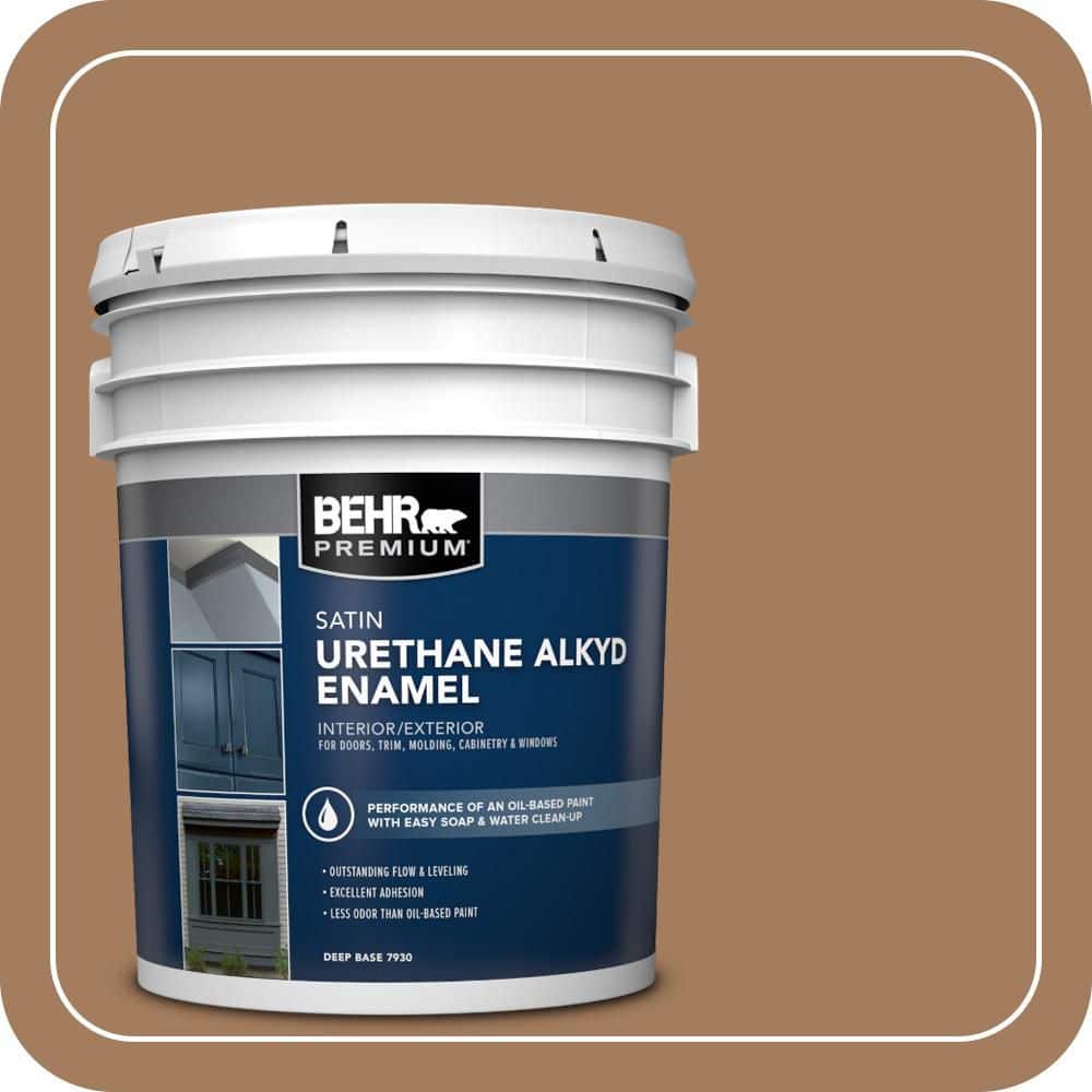 BEHR PREMIUM 5 gal. #N250-5 Ancient Pottery Urethane Alkyd Satin Enamel Interior/Exterior Paint