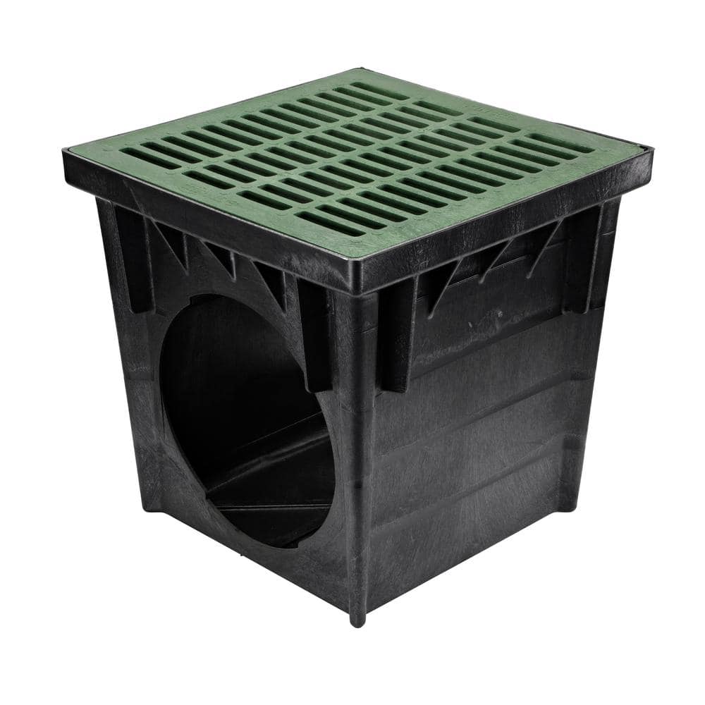 NDS 24 in. x 24 in. 2-Outlets Plastic Drainage Catch Basin (2)