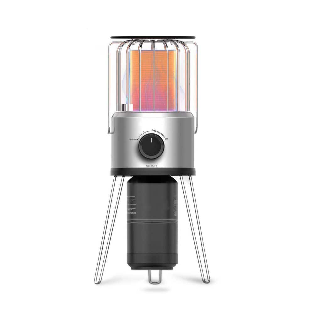 SenQWFa 8500 BTU Adjustable Heat Propane Heater Steel Gray Portable Outdoor Patio Type with Safety Tilt Switch, 1 Piece (2)