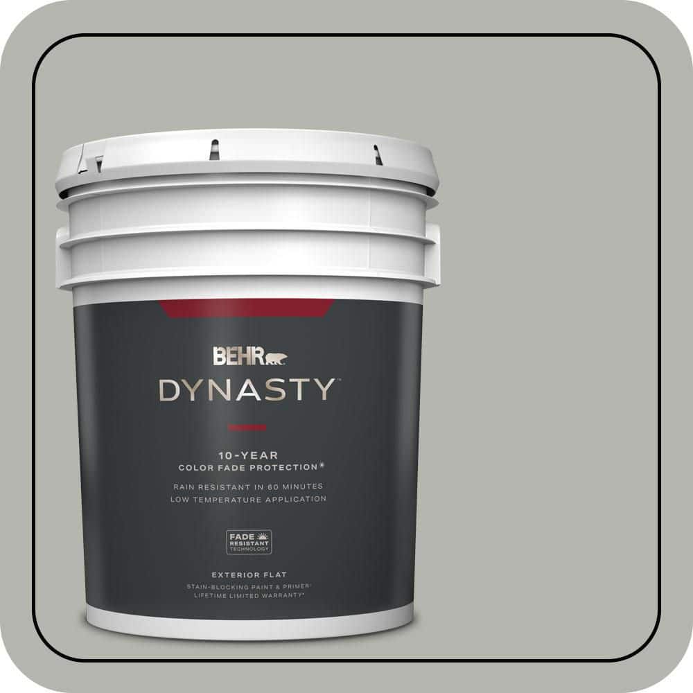 BEHR DYNASTY 5 gal. #PPU25-08 Heirloom Silver Flat Exterior Stain-Blocking Paint & Primer