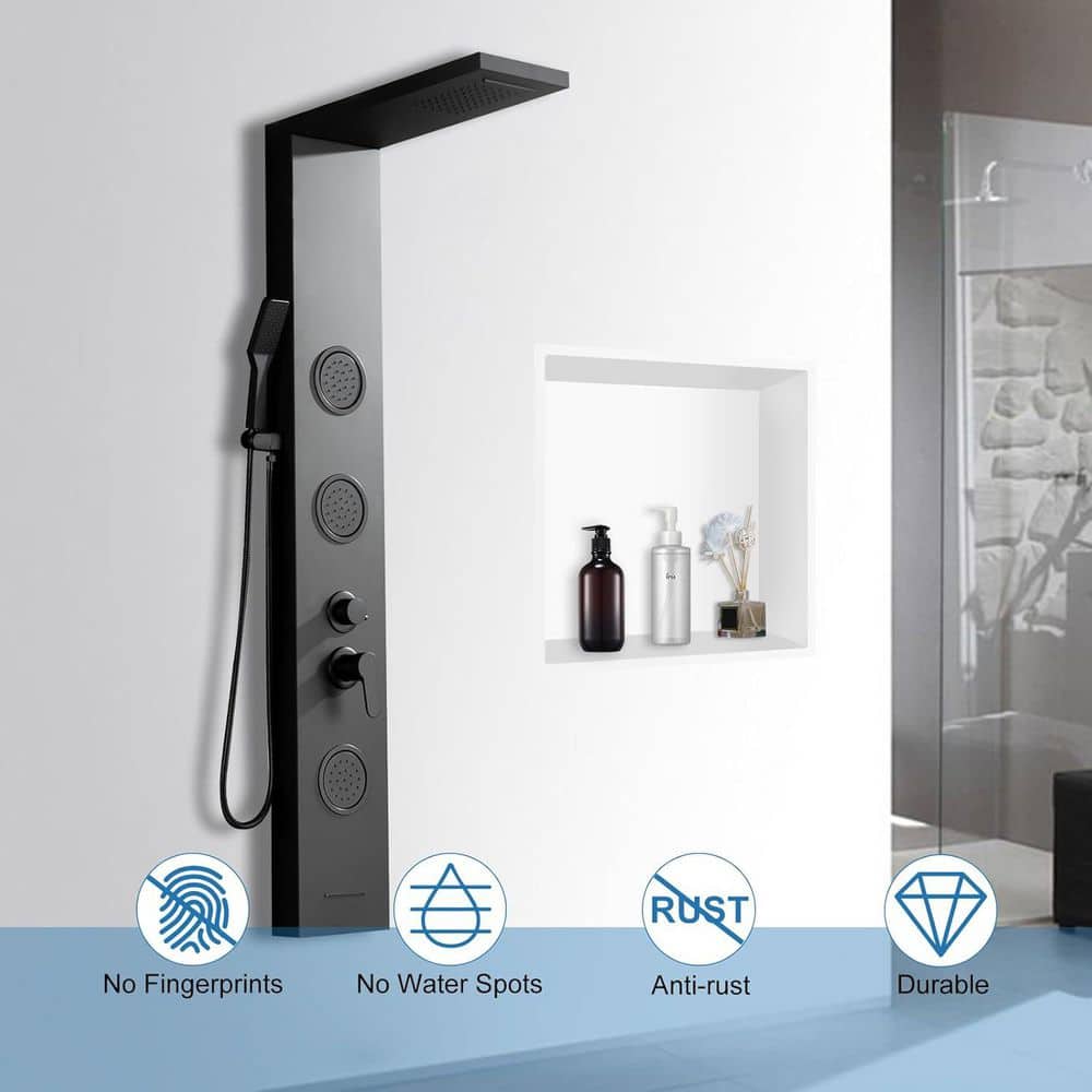 HOMEMYSTIQUE 12 in. W x 12 in. H x 4 in. D Stainless Steel Shower Niche in White (3)