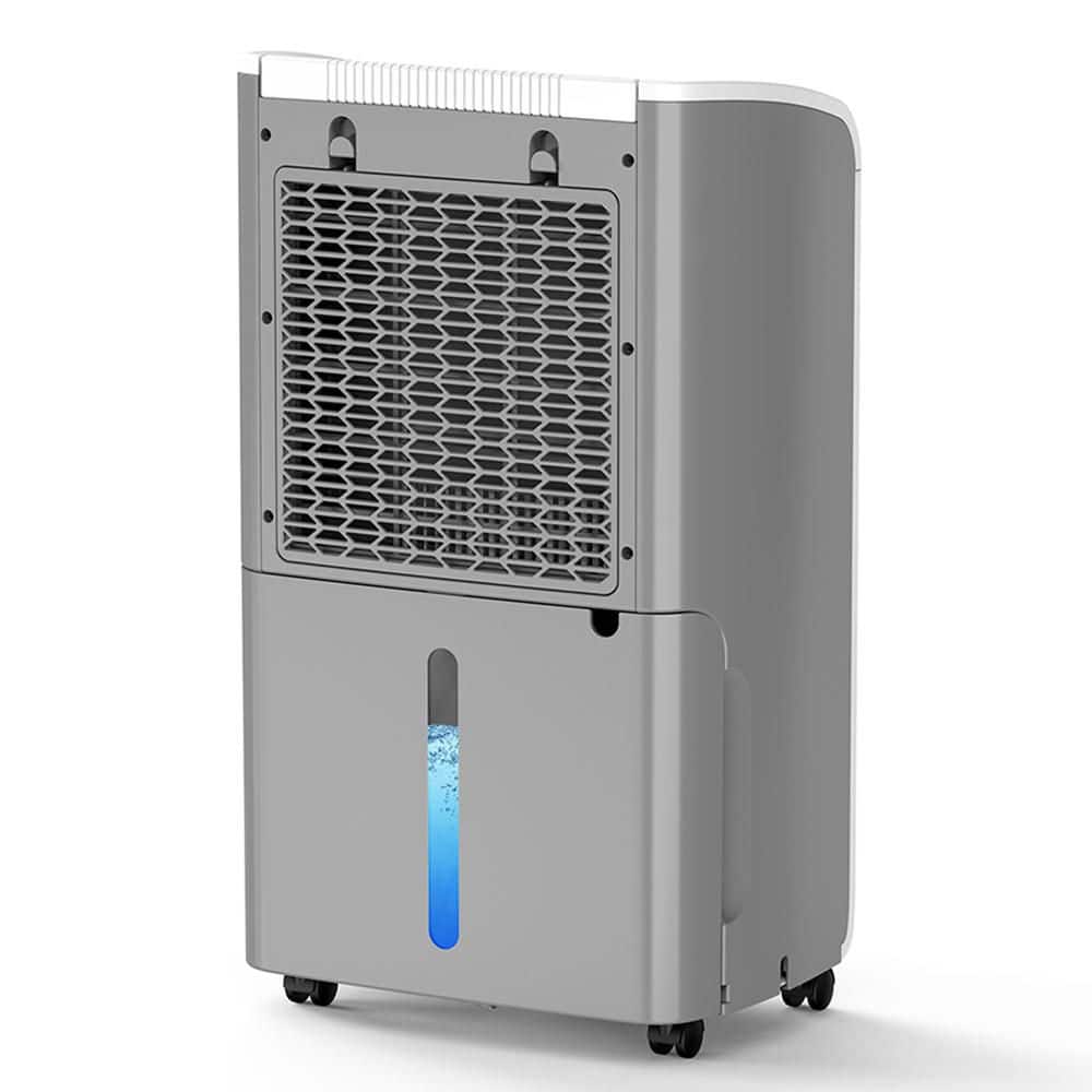 Edendirect 50 pt. 4,500 sq. ft. Dehumidifier for Basement in White with Drain Hose, Bucket, Continuous Run, Timer, 35dB Sleep Mode (1)