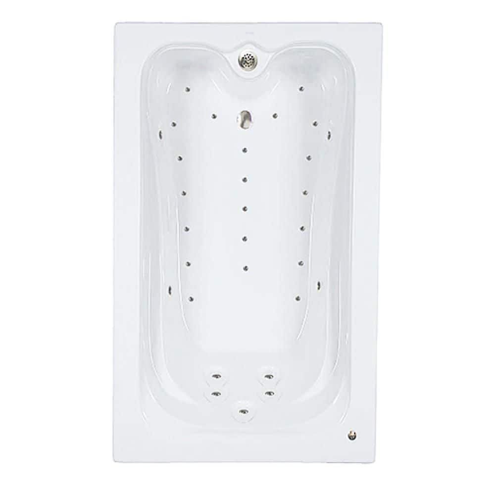 Comfortflo Premier 60 in. x 42 in. Acrylic Rectangular Drop-in Air Bathtub with Reversible Drain in White (1)