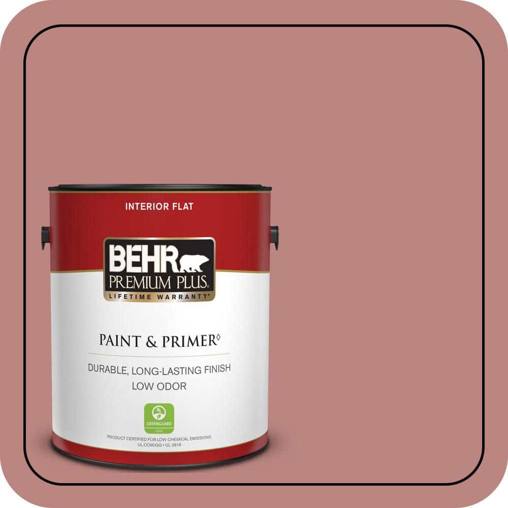 BEHR PREMIUM PLUS 1 gal. #S150-4 Red Clover Flat Low Odor Interior Paint & Primer