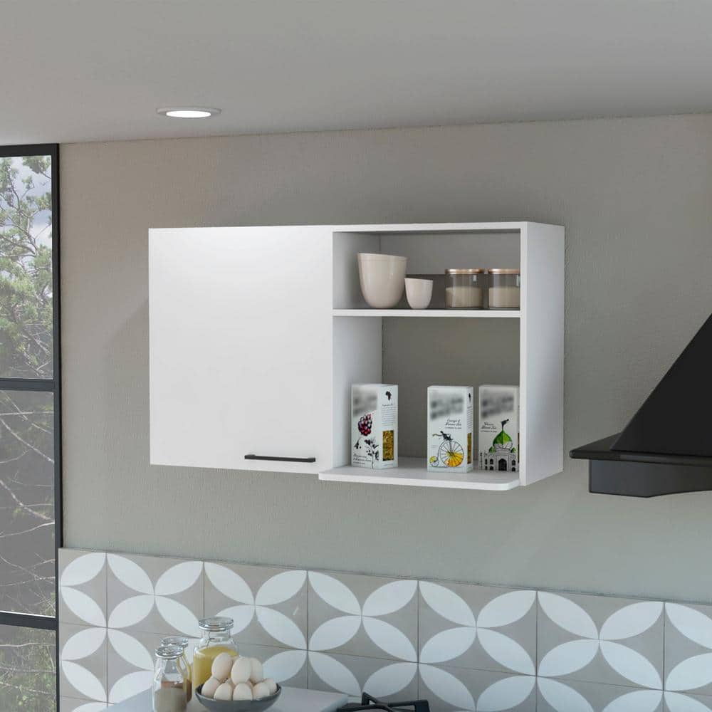 Unbranded 39.37 in. W x 15.75 in. D x 23.62 in. H Bathroom Storage Wall Cabinet in White (2)